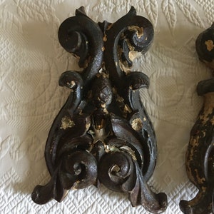 Antique Cast Iron Andirons. Curly Cues Swirling Leaf Designs. - Etsy