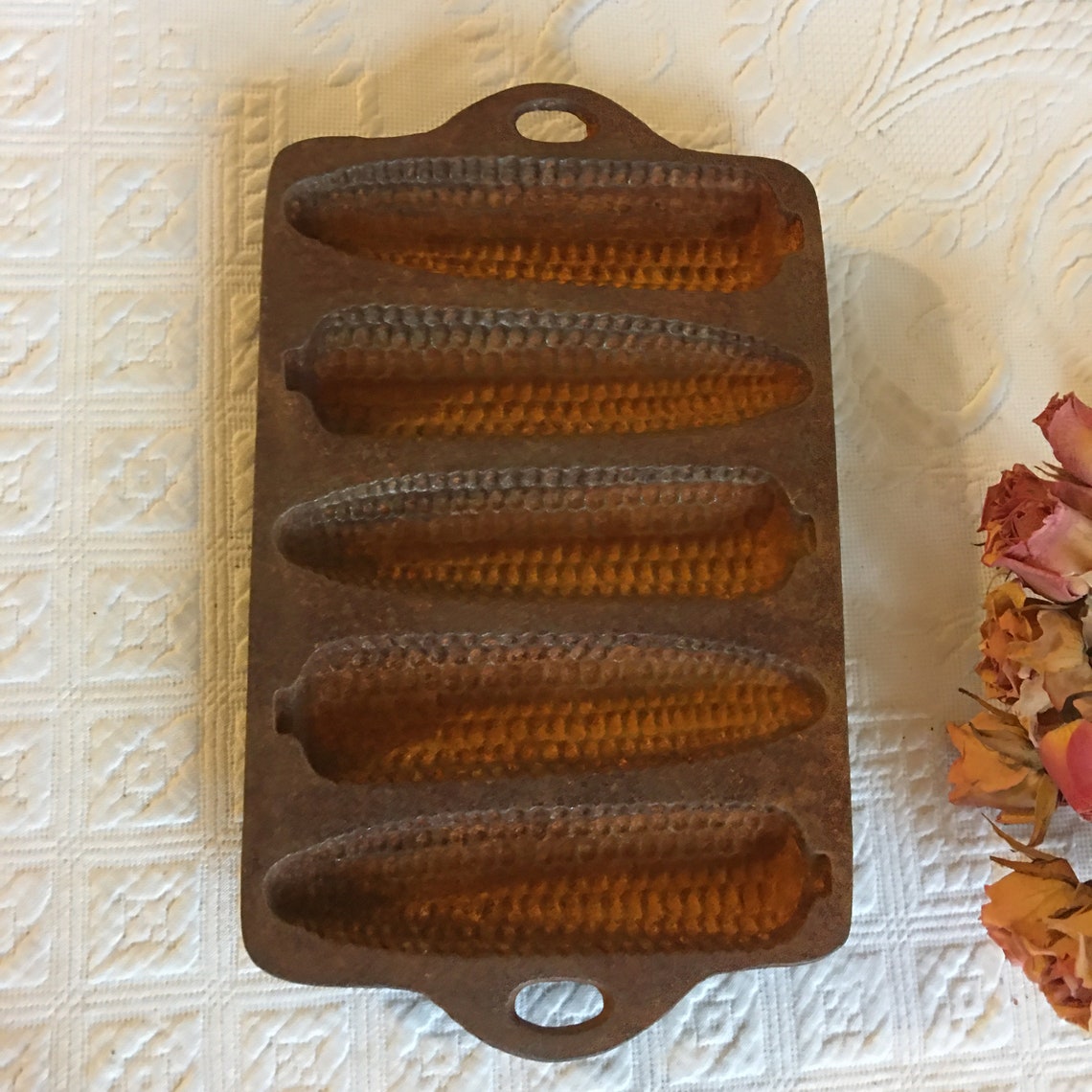 Vintage Cast Iron Corn Cob Mold for Cornbread. Antique Corn Etsy