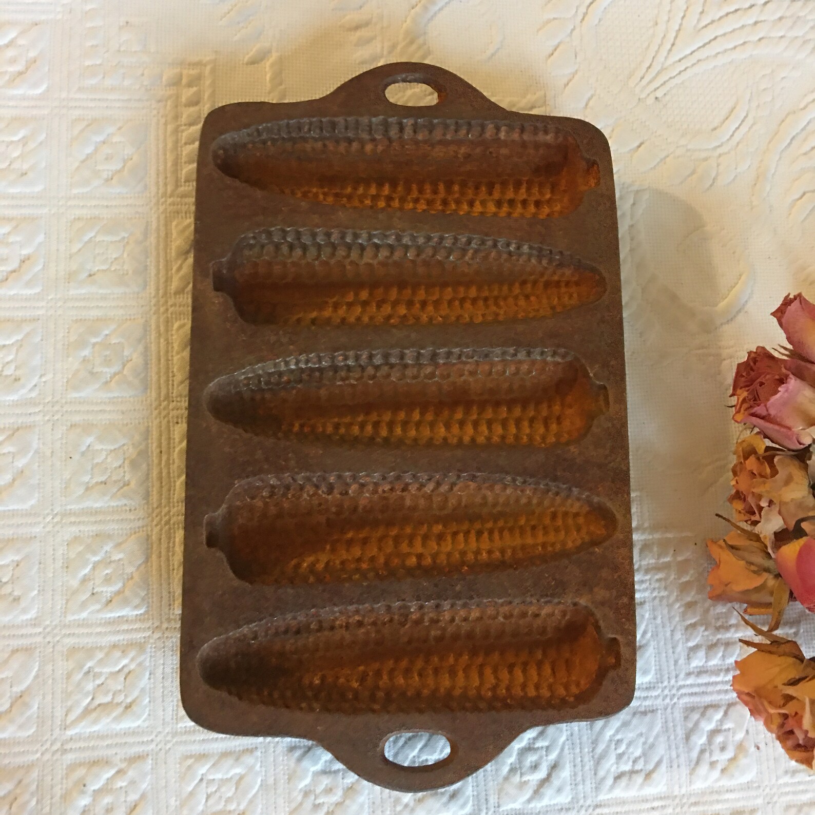 Vintage Cast Iron Corn Cob Mold for Cornbread. Antique Corn Etsy