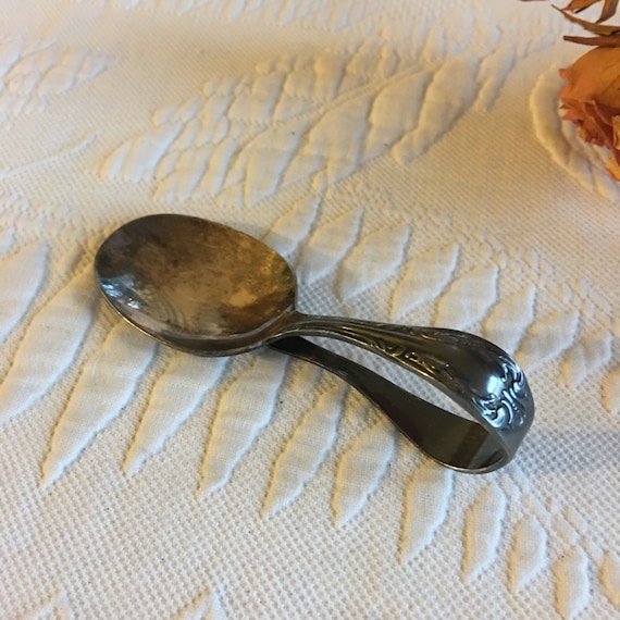 Antique Silver Plate Baby Spoon. Curled Spoon Handle From William