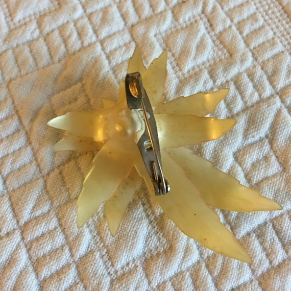 Vintage Celluloid Flower Pin. Iridescent Celluloi… - image 5