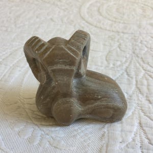 Vintage Ram Carving. Rock Carved Mountain Big Horn Sheep Ram Lying Down. Ram Animal Figurine. Wonderful Display or Paperweight.