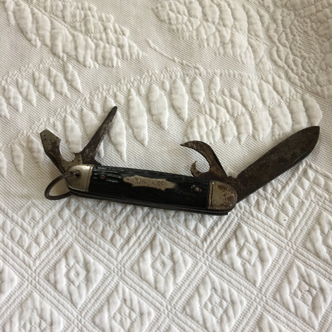 Vintage Kamp King Pocket Knife. Knife and Three Tools. Made is USA