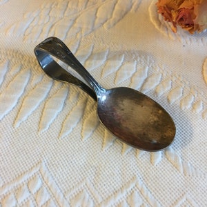 Antique Silver Plate Baby Spoon. Curled Spoon Handle From William A Rogers for Oneida Ltd. Baby Spoon.