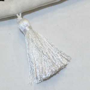 Handmade Embroidered Linen Reticule Purse. White Tassel, Light Blue ...