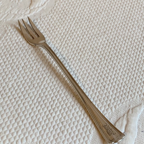 Vintage R Monogrammed Condiment Fork Silver Plate 1947 Rogers Brothers XS Triple Silver Plated.