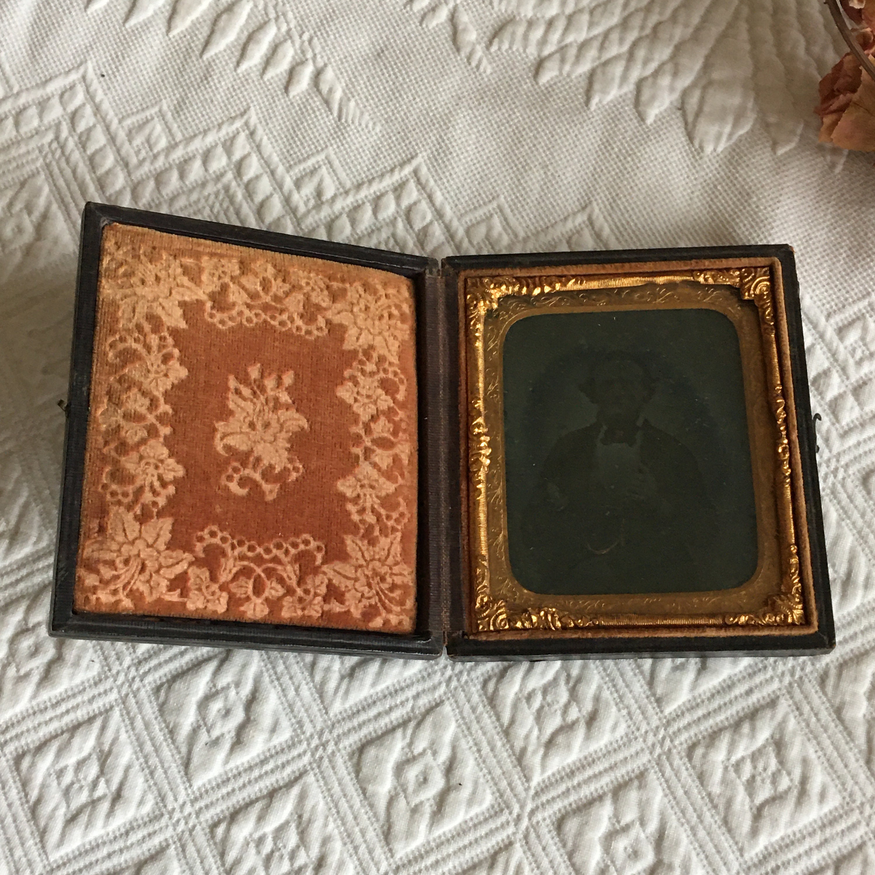 Antique Book Frame With Tintype Picture. Embossed Leather Case Etsy