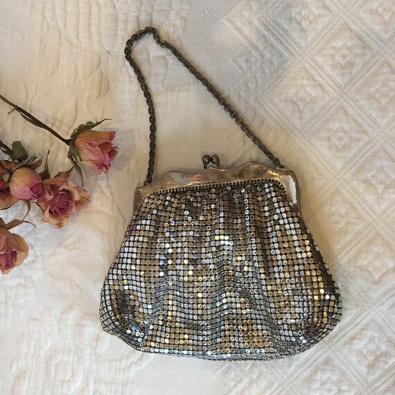 Vintage Whiting and Davis Silver Mesh Evening Bag… - image 5
