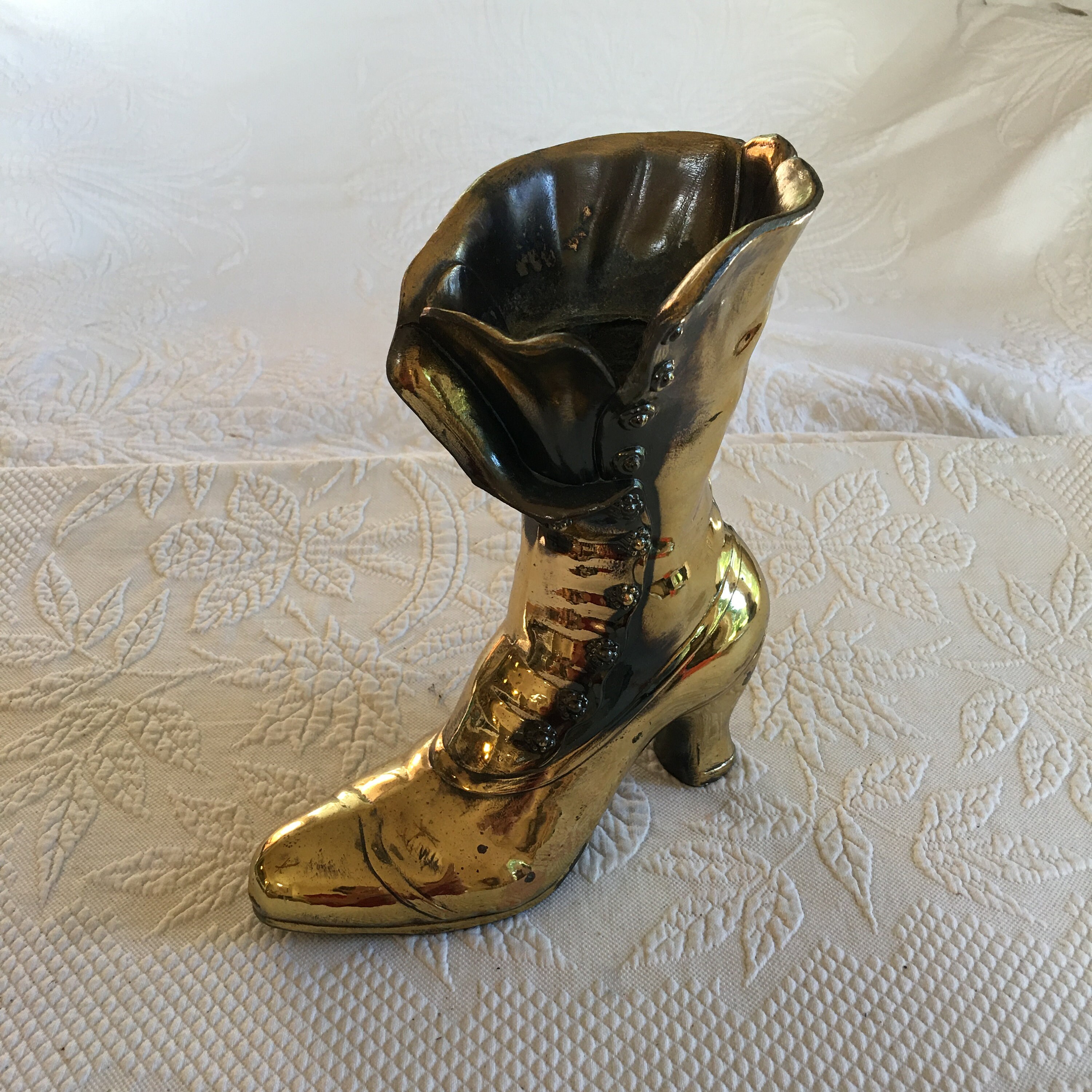 USA ヴィンテージ ブーツ 飾り物 Vintage Art Brass Victorian Boot