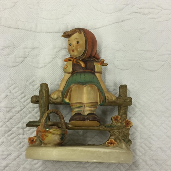 Vintage 1938 Original Just Resting Goebel Figurine, Girl on Fence