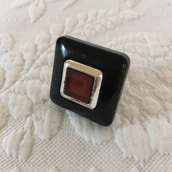 Vintage Ring, Modern Art Deco Style Ring. Square … - image 3