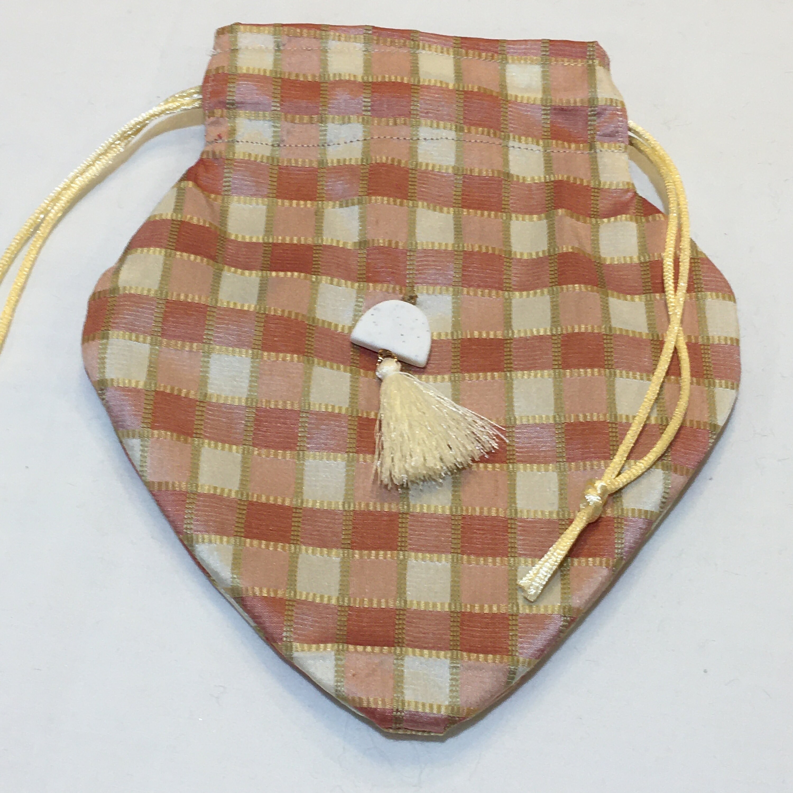 Handmade Silk Reticule Purse. Paisley or Check or Plaid Design Small ...