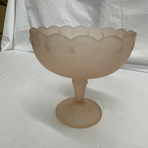 Frosted Glass Footed Bowl Etsy