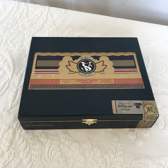 Victor Sinclair Wooden Empty Cigar Box Primeros Tabacos 20 Toro Free  Shipping