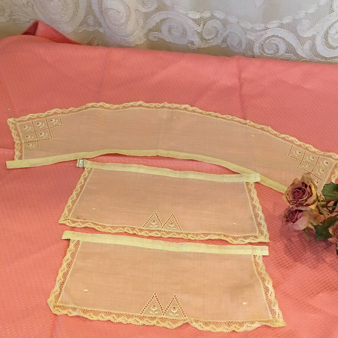 Vintage Fine Silk Collar and Cuffs. off White Handkerchief Silk Collar ...