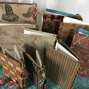 Journal Photo Book, Great Gift. Hand Made w/ Cover of Old Books and Fabric. Scrapbook Watercolor Paper Book, Sketchbook, Journal, 16 Pages.