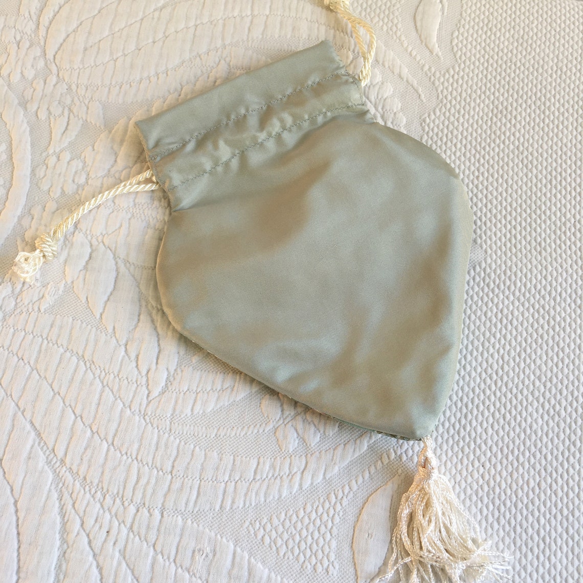 Handmade Cotton and Silk Reticule With Artist Designed Fabric, Green ...