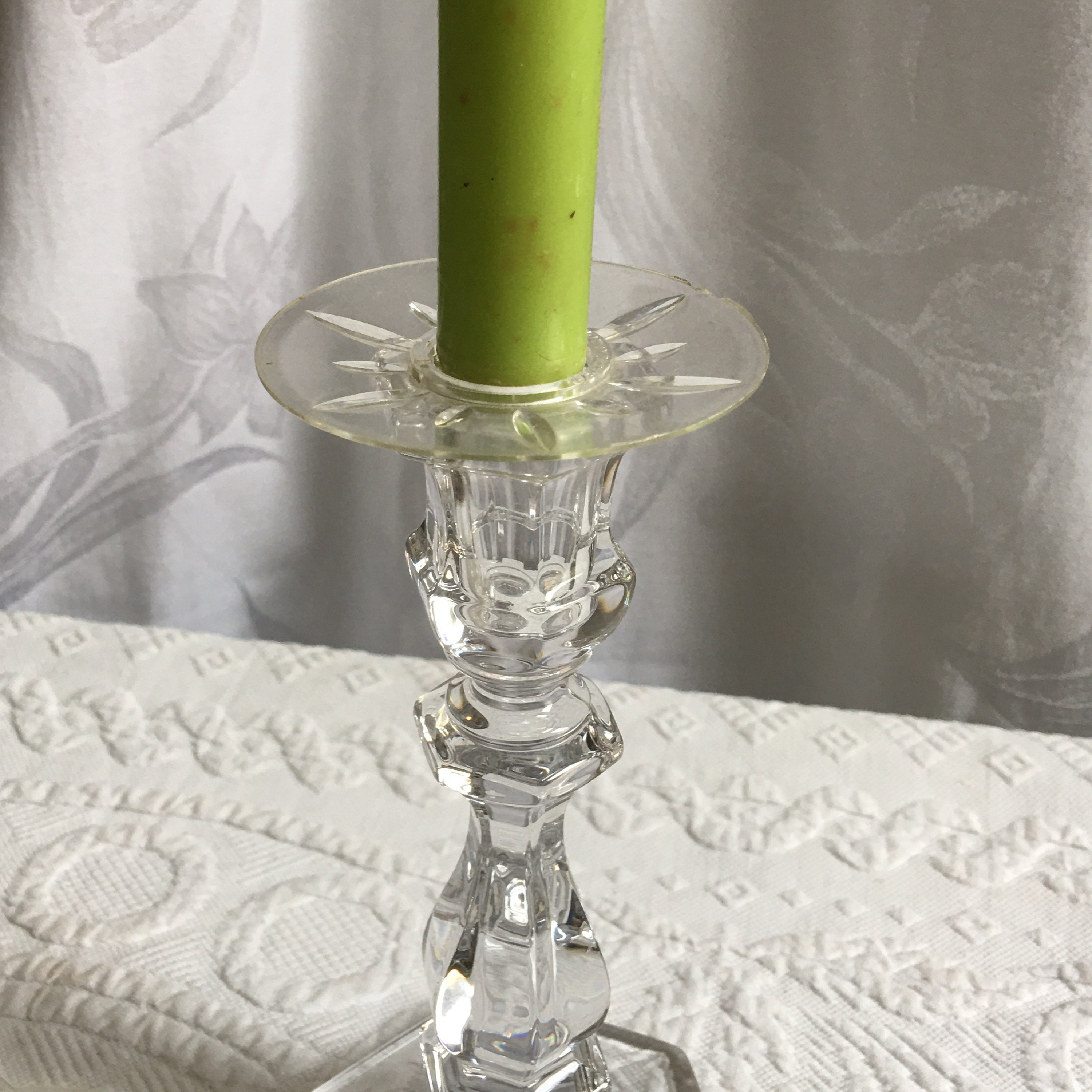 Vintage Bobeche Candle Drip Catcher. 7 Plastic Ridged Designed