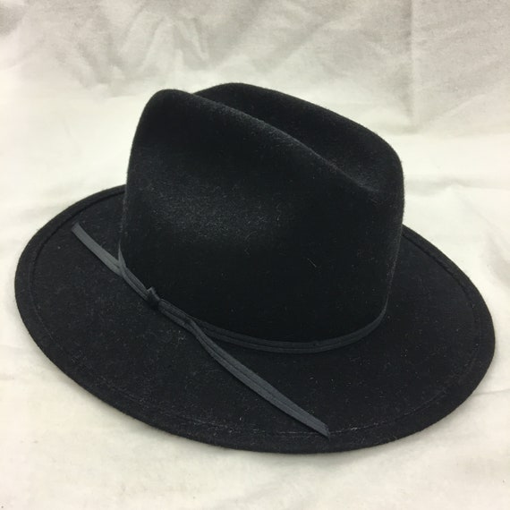 Vintage Black Wool Felt Hat. Size Medium WPL 4384… - image 2