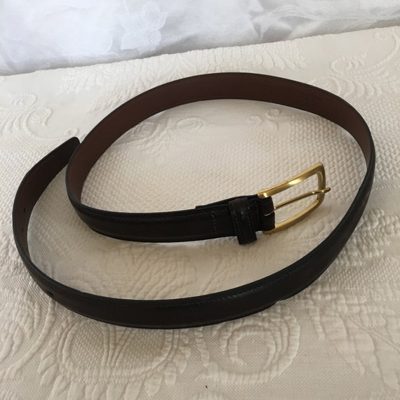 Mans Dark Brown Leather Belt Size 40. Handcrafted in America  display picture 1