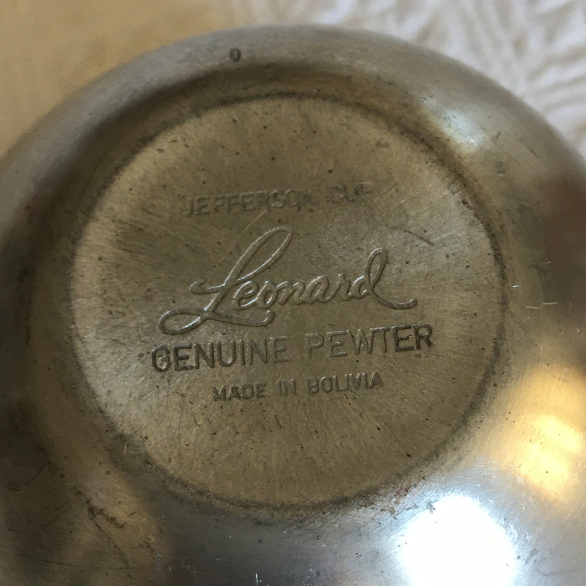 Vintage Leonard Genuine Pewter Jefferson Cup. Made in Bolivia. Etsy