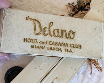 Vintage Sewing Kit1950s the Delano Hotel and Cabana Club, Miami Beach, FL. Advertising Give Away Souvenir. Wool Pin Holder, Woven Thread.
