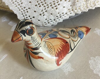 フォークアート スタイルのビンテージ セラミック ペイント バード