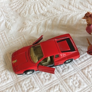 Vintage MC Toy, Red Ferrari Testarossa Scale 1/39. Made in Macau
