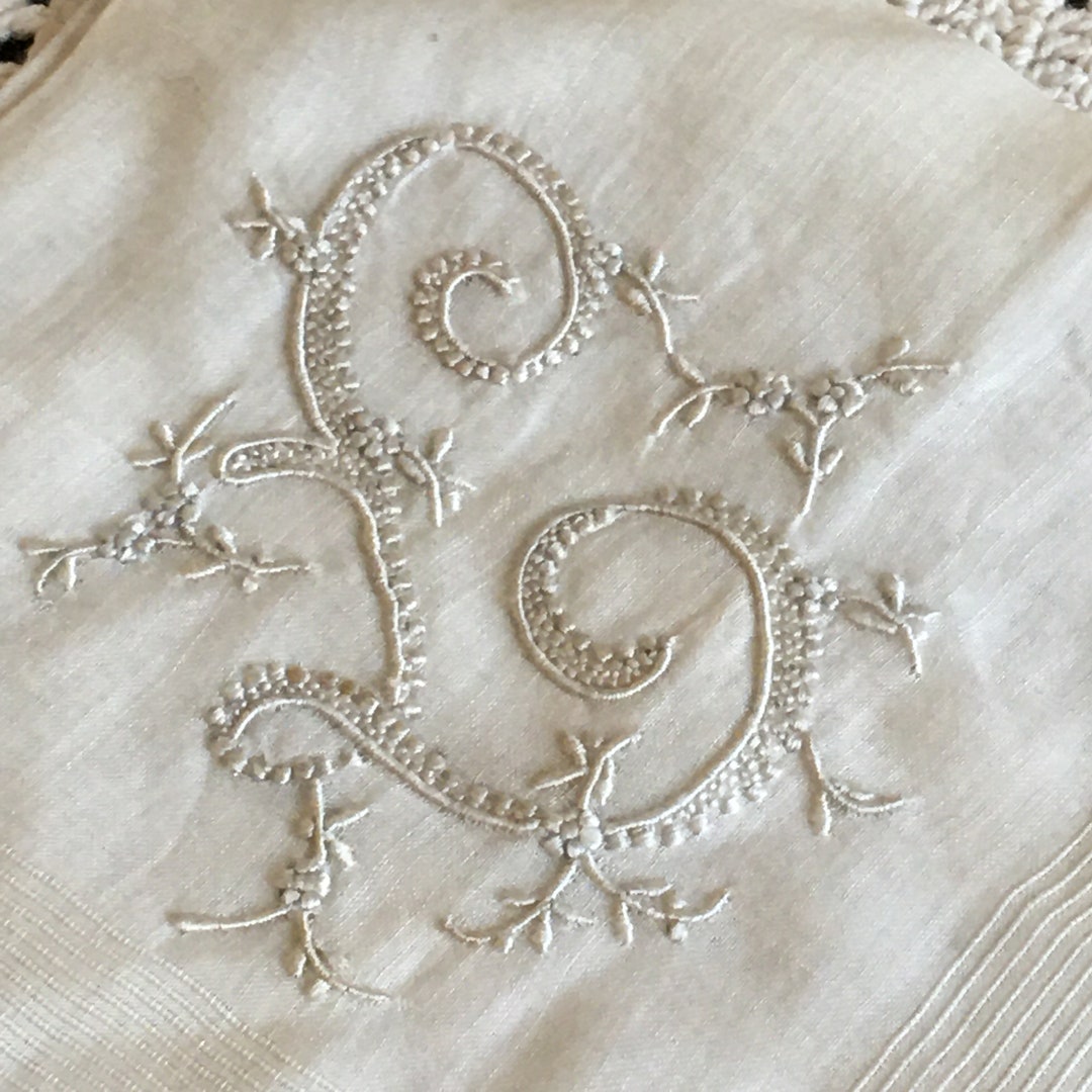 Vintage L Handkerchief Sheer Linen Bloch Freres. Gold Pocket - Etsy