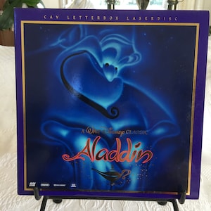 Vintage Laser Disc of Aladdin. CAV Letterbox Laserdisc, Dolby Surround, Stereo, Digital Sound. A Walt Disney Classic. 90 Minutes. G.
