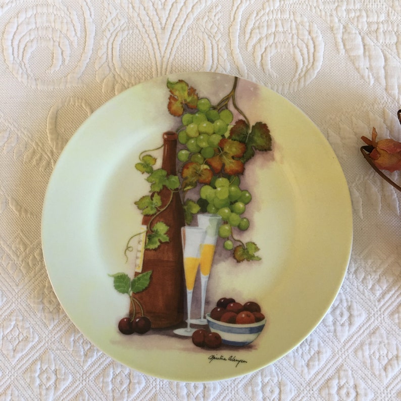 Vintage 2 Royal Norfolk Luncheon Size Plates. Wine Bottle Etsy