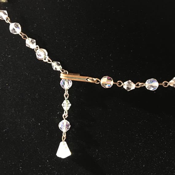 Vintage Cut Glass Crystal Bead Double Choker Necklace… Gem