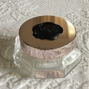 Vintage Viktor & Rolf Flower Bomb Glass Dresser Jar. Empty Octagon Shaped Jar to Use for a Dresser Jewelry or Trinket Collector Powder Box.