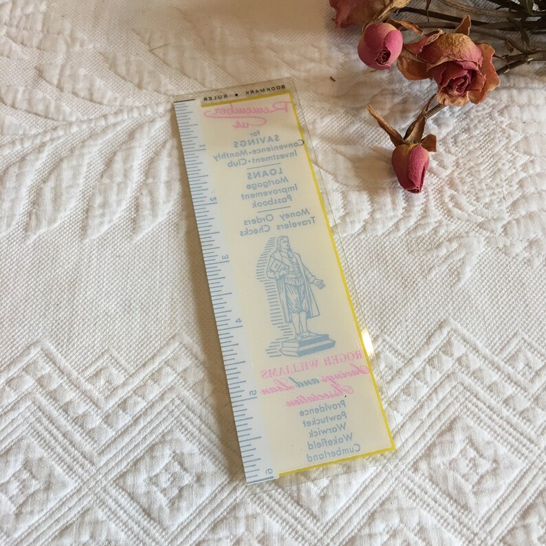 Vintage 1950s Bookmark Rules. Roger Williams Savings and Loan Association Give Away Ruler Bookmark. Savings and Loan Advertising Give-Away. image 6