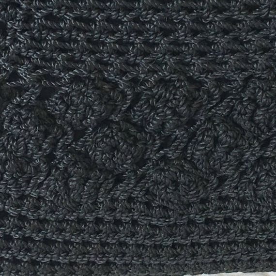 Vintage 1940s Black Crocheted Hard Frame Handbag.… - image 9