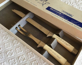 Vintage W Richardson Sheffield England Bakelite Handle Knives Set