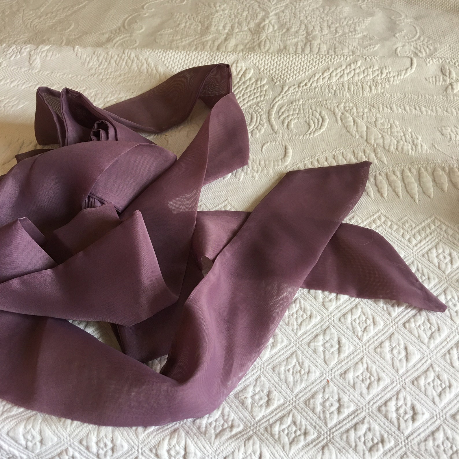 SASH Handmade Sheer Purple Fabric Sash to Tie Around Your Etsy