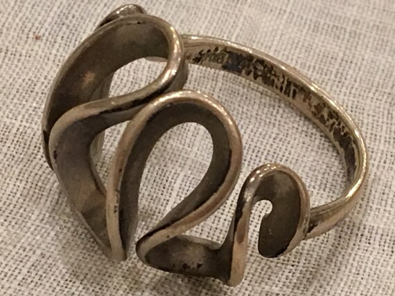 Vintage Sterling Silver Swirling Twists Ring. Han… - image 3