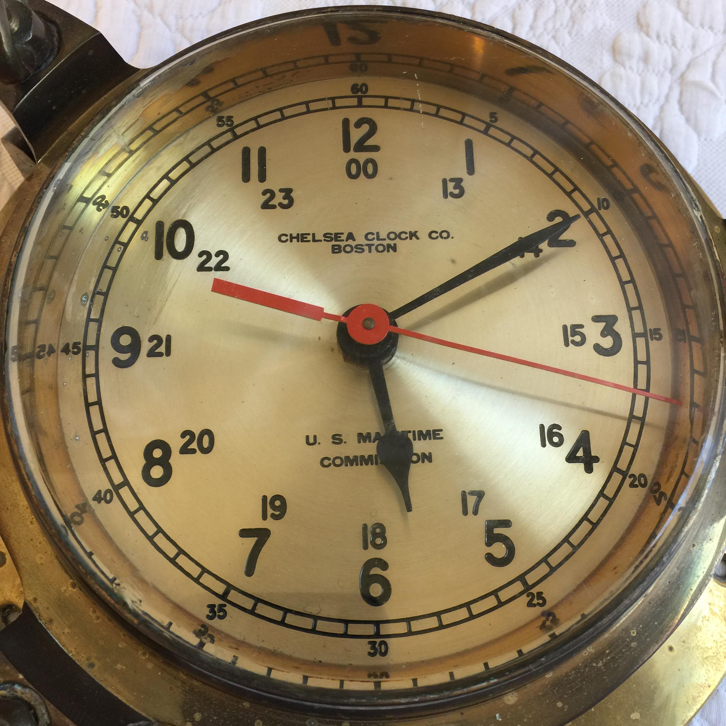 Vintage Chelsea Clock Co. Boston Porthole Clock. U. S. Maritime