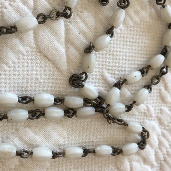 Vintage Silver White Rosary. White Beads Catholic… - image 6