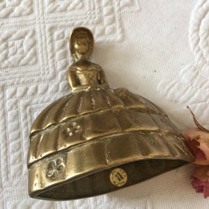 Vintage Brass Southern Bell Bell. Beautiful Clear Ringing Bell in the Shape of a Southern Bell With Her Dress as The Bell. Solid Brass Bell.