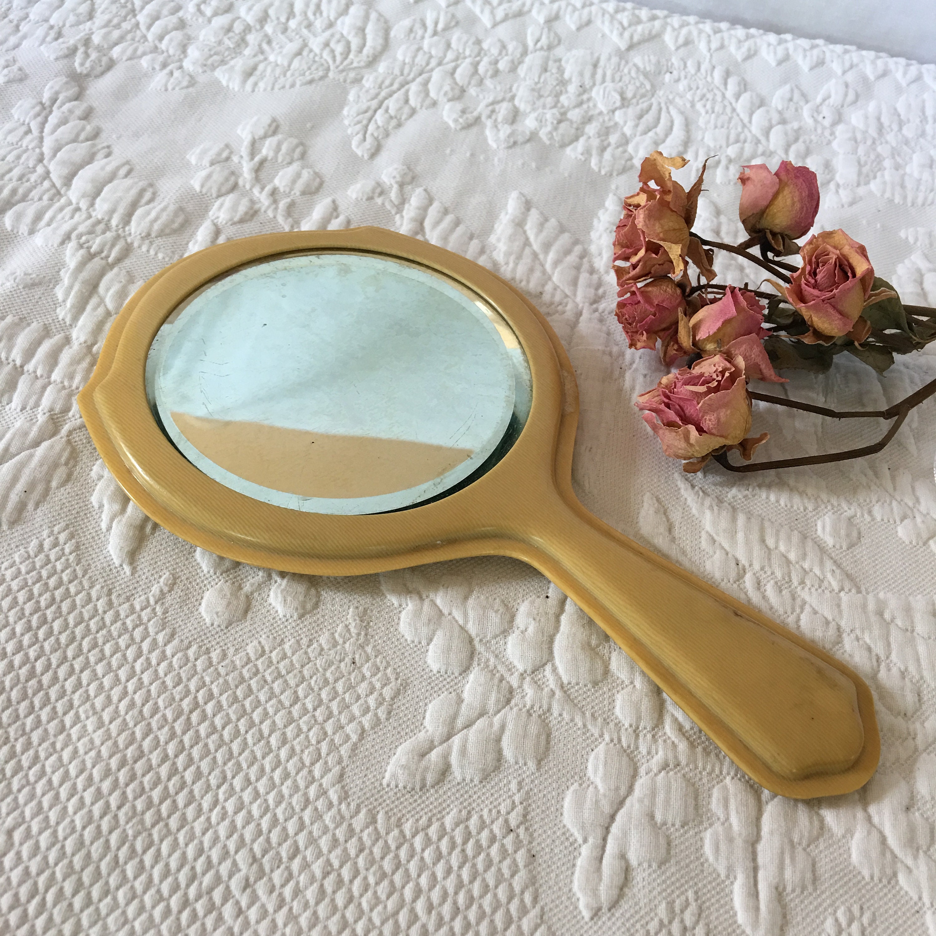 Vintage Bakelite Hand Mirror