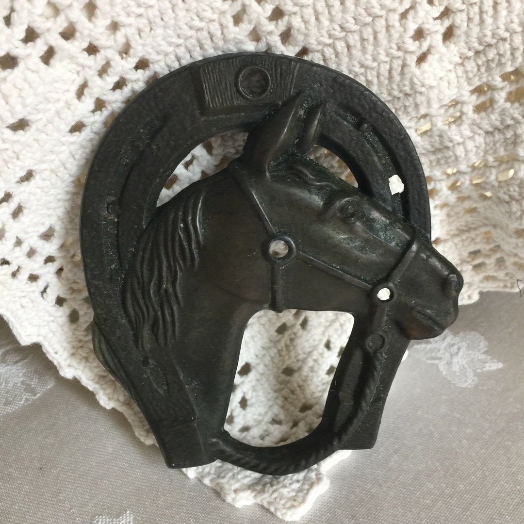 Boucle De Ceinture Vintage Tête De Cheval Fer à Cheval - Style Western Années 80
