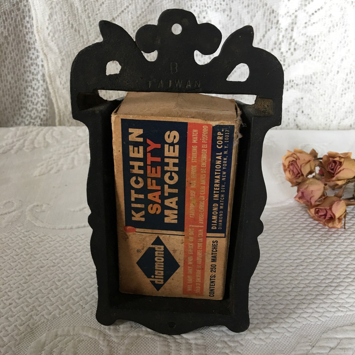 Antique Wall Cast Iron Match Box Holder. Openwork Decorative Etsy