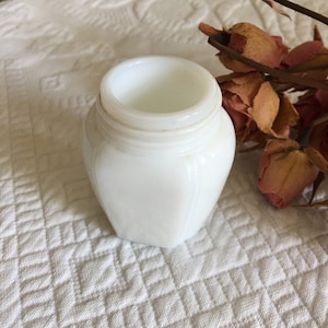 Victorian Milk Glass Woodbury Cold Cream Jar. Thick Milk Glass Bottle. Great to Add to a Collection.