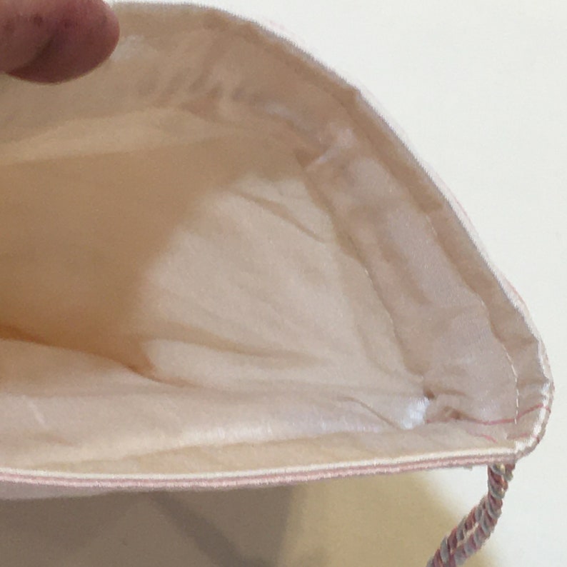 Handmade Cotton and Silk Reticule With Artist Designed Fabric, White ...