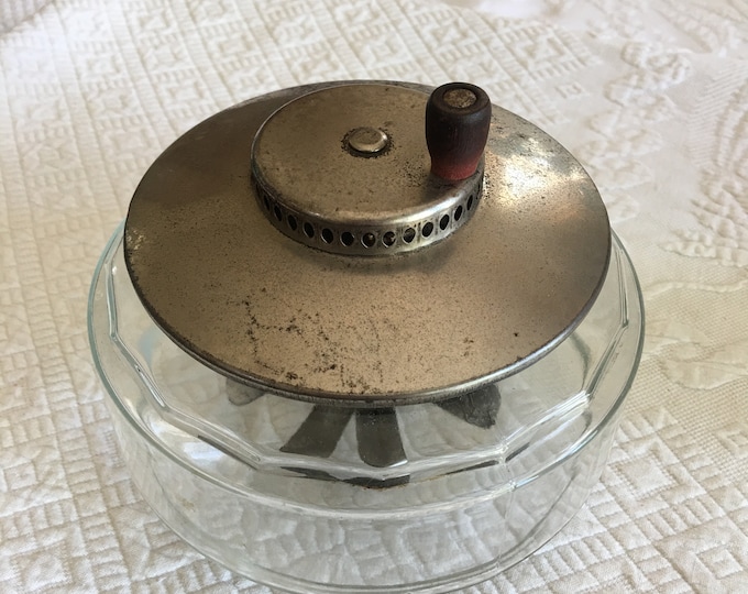 Vintage Egg Beaters Glass Jar With Hand Crank Turning Mixer Beater
