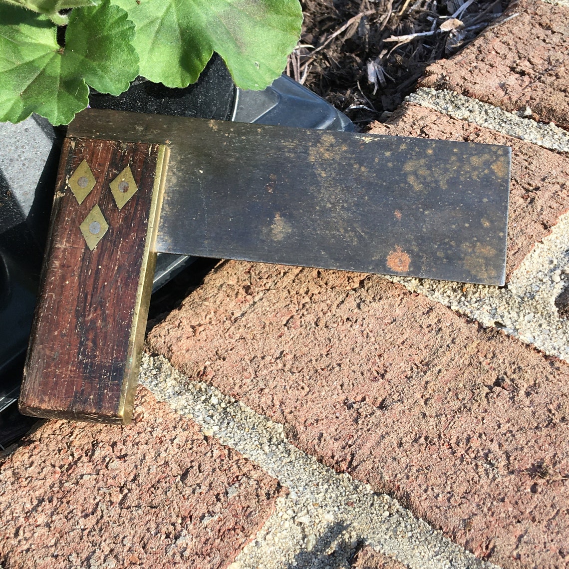 Antique Carpenter's Square. Wood With Brass Inner Edge Etsy
