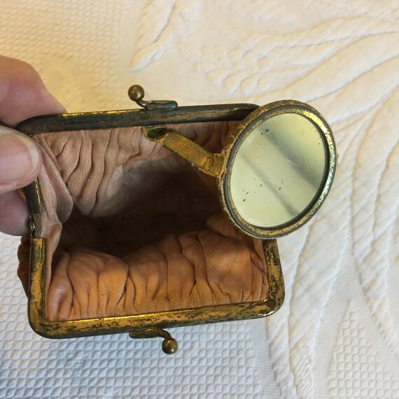 Vintage Embroidered Grosgrain Lipstick or Coin Pu… - image 3