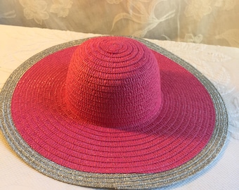 Vintage Wide Brim Straw Gardening Hat W/ Some Design and Tie  display picture 1